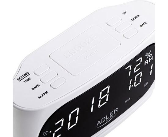 Budzik ADLER AD 1186 white
