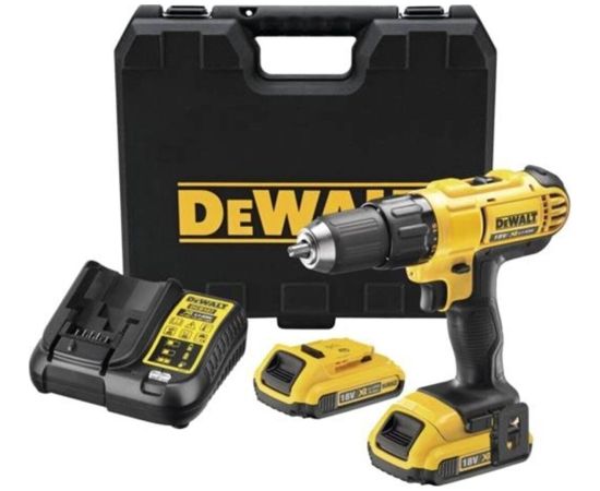 Akumulatora urbjmašīna-skrūvgriezis DeWalt DCD771D2-QW; 18 V; 2x2,0 Ah akum.