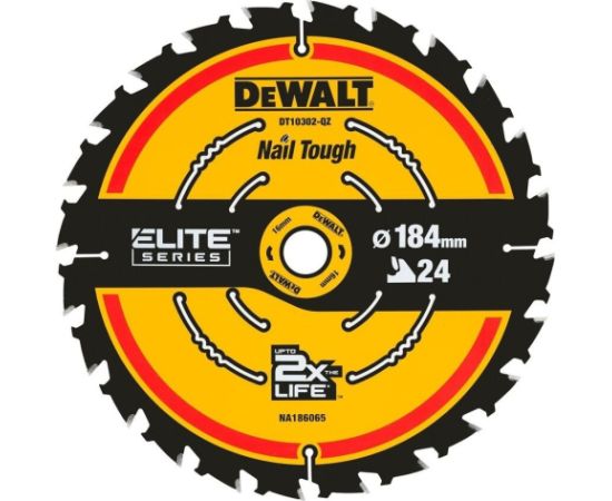 Griešanas disks kokam DeWalt DT10401-QZ; 184x16 mm; 24T
