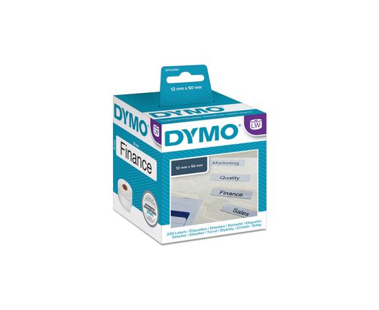 Uzlīmes DYMO Labelwriter, 50 x 12 mm, 220 uzlīmes rullītī, baltas