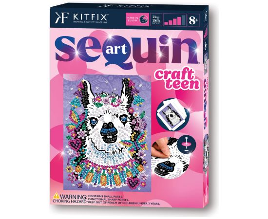 KITFIX Amatniecības komplekts Sequin Art Craft Teen spīdumiņu māksla, Lama