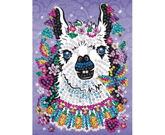 KITFIX Amatniecības komplekts Sequin Art Craft Teen spīdumiņu māksla, Lama