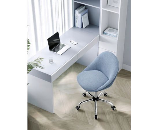 Krzesło biurowe Songmics Krzesło do biura domowego Obrotowe krzesło biurowe Wyściółka z pianki z regulacją wysokości Gabinet do sypialni Niebieski Офисные стулья