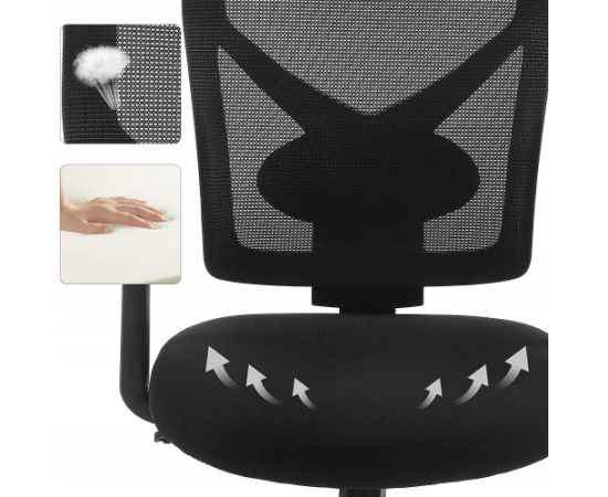 Krzesło biurowe Songmics Krzesło biurowe z siatki w połowie obrotu, obrotowe ergonomiczne krzesło z mechanizmem pochylenia, wyściełane z wewnętrznym sprę Офисные стулья