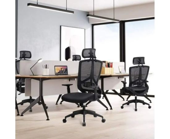 Krzesło biurowe Songmics Ergonomiczne biuro i krzesło biurkowe z podparciem lędźwiowym, obrotowe krzesło komputerowe z regulowanym zagłówkiem i podłokiet Офисные стулья