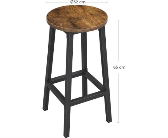 Songmics Zestaw dwóch hokerów w stylu rustykalnym Кухонные стулья