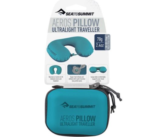 SEA TO SUMMIT Aeros Ultralight ceļojumu spilvens – Aqua (gaiši zilā krāsā)