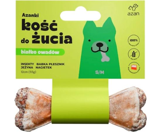 Brit AZANKI Bone with insects and blackberry S/M - dog treat - 12 cm