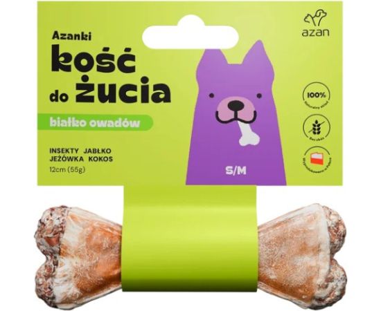 Brit AZANKI Bone with insects and coconut S/M - dog treat - 12 cm