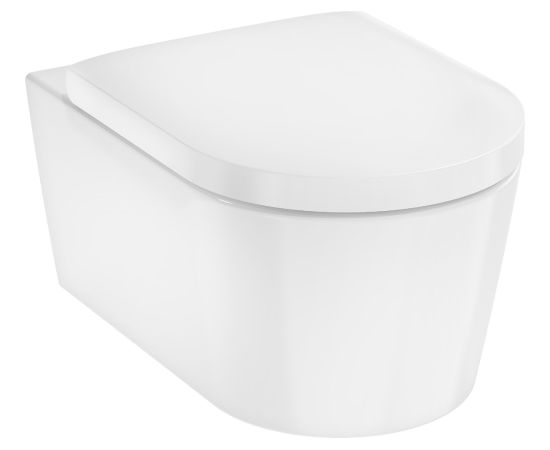 Hansgrohe piekaramais WC pods Elu Pura S AquaFall Rimless, Hygiene Effect ar Soft-close noņemamu vāku