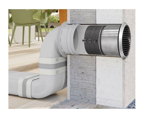 Naber izvads sienā ar THERMOBOX, PRIME flow P-Turbo 150