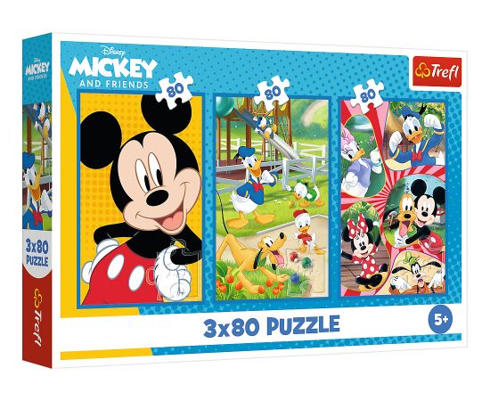 TREFL DISNEY MICKEY MOUSE Pužļu komplekts Mickey Mouse komanda, 3x80 gab.