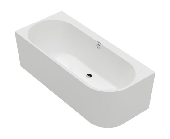 Villeroy & Boch vanna Oberon 2.1, 1800x800 mm, ar paneli un sifonu, kreisais stūris, stone white Quaryl®