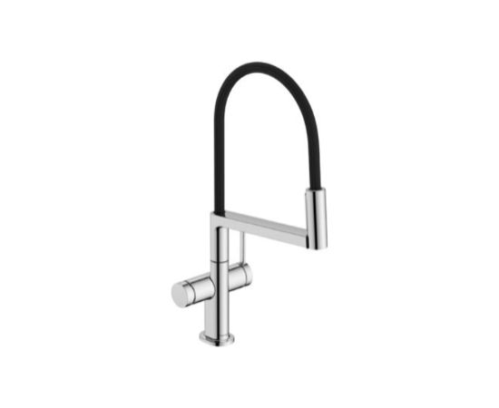 Hansgrohe virtuves izlietnes maisītājs Talis Select M54 PowderSpray, 3jet, Brushed Black Chrome