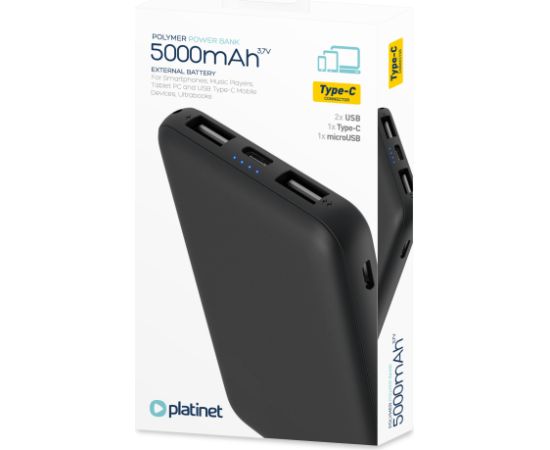 Platinet аккумуляторный банк 5000mAh Polymer, черный (45216)