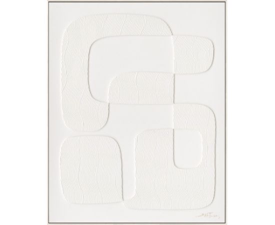 Painting with frame 80x100cm, 
white shape