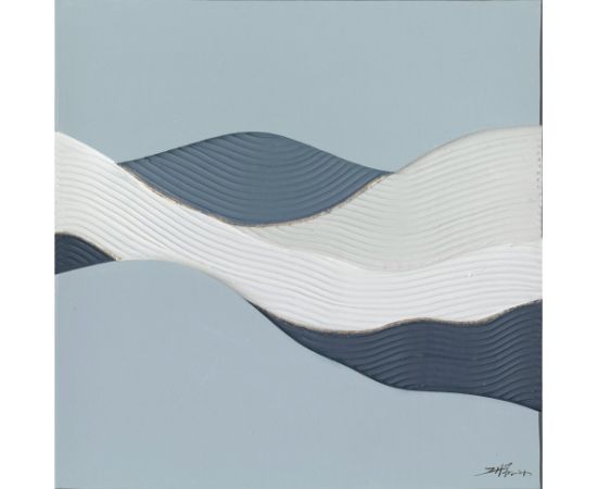 Oil painting 100x100cm, abstract sea