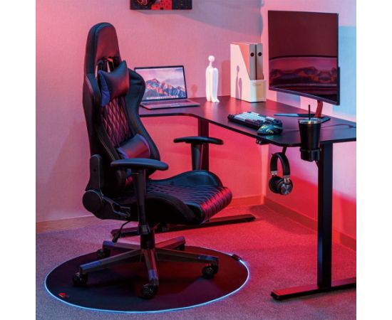 Nano Rs NanoRS RS171 Gaming Seat Mat with RGB Backlight, Under Chair Floor Mat, Diameter 100cm, Black