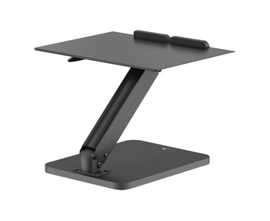 Maclean desk stand for monitor or laptop, gas spring, for standing and sitting work, black, MC-493