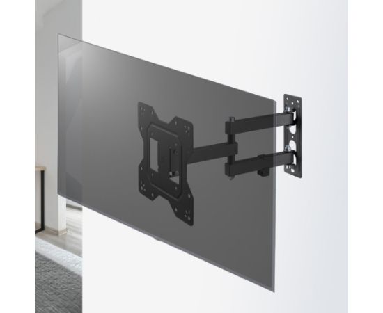 Maclean MC-700N TV Monitor Wall Mount Universal max VESA 200x20 23"-43" 30kg Black Extendable Tilting for Small TVs