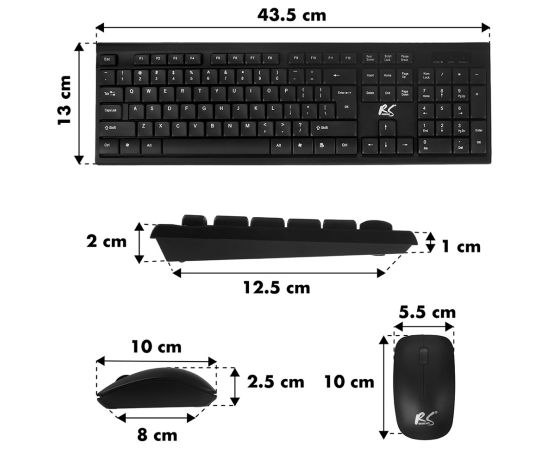 Nano Rs NanoRS Wireless Keyboard and Mouse Combo with Ergonomic Design – RS580 for Smooth and Efficient Use