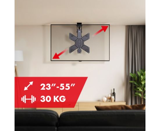 Maclean electric ceiling TV mount, TUYA support, max VESA 600x400, remote control, 23"-55", 30kg, MC-492