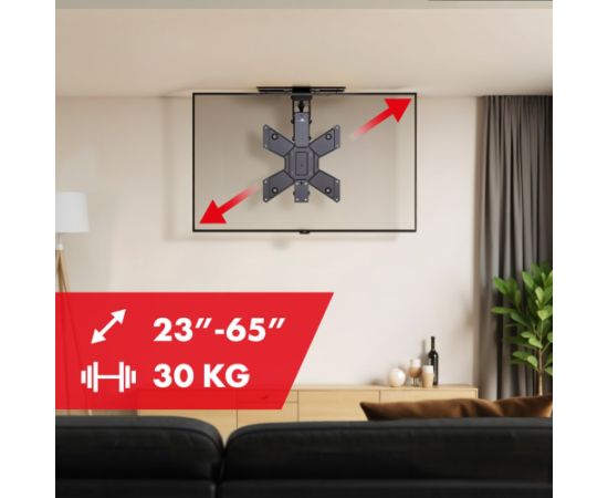 Maclean electric ceiling TV mount, TUYA support, max VESA 600x400, 90st swivel remote control, 23"-65", 30kg, MC-491