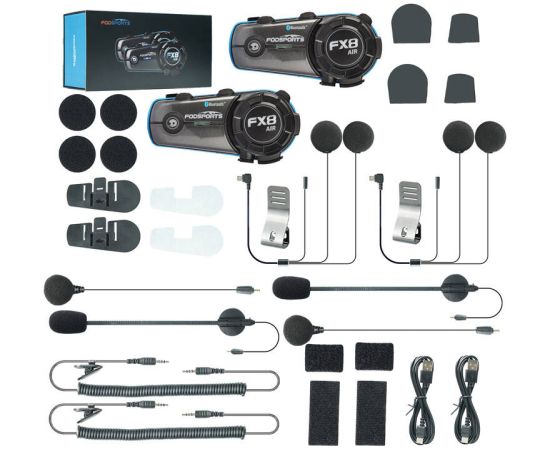 Fodsports FX8 Air motorcycle intercom two-pack (black)