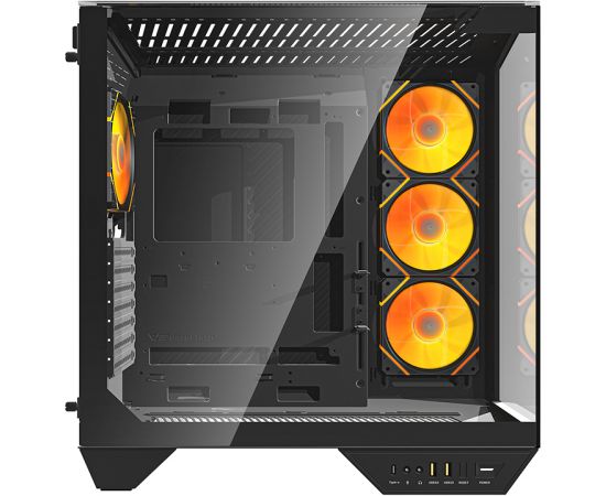 Darkflash DY470 computer case (black) + 4 fans + GPU bracket