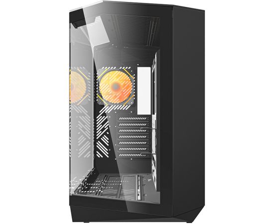 Darkflash DY470 computer case (black) + 4 fans + GPU bracket