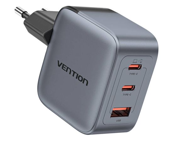 GaN Vention USB-C+C+A 70W Charger (Gray)