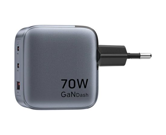 GaN Vention USB-C+C+A 70W Charger (Gray)