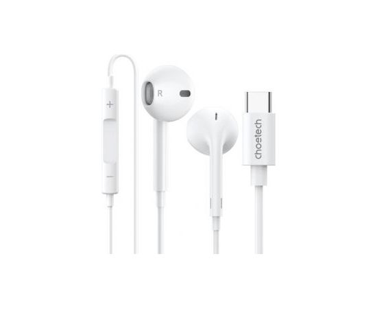 Choetech   Choetech USB-C In-Ear Headphones 1.2m - White