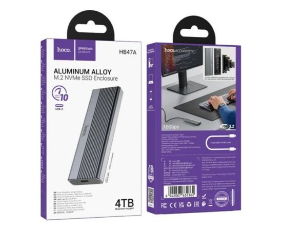 Корпус для жесткого диска Hoco HB47A M.2 SSD Enclosure USB3.2/10Gbps