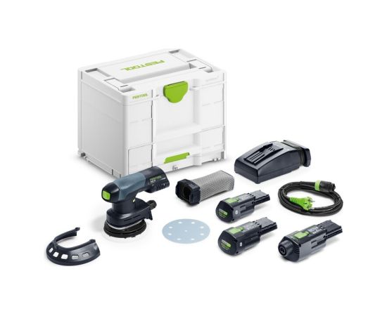 Ekscentra slīpmašīna Festool ETSC 125 3,0 I-Set; 18 V; 2x3,0 Ah akum.