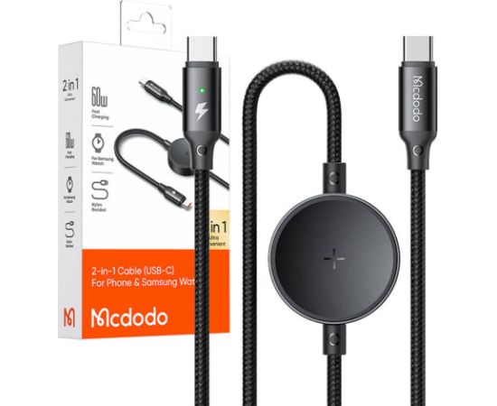 Mcdodo CA-4170 2-in-1 USB-C cable + Samsung Watch wireless charger, 60W, 1.5m