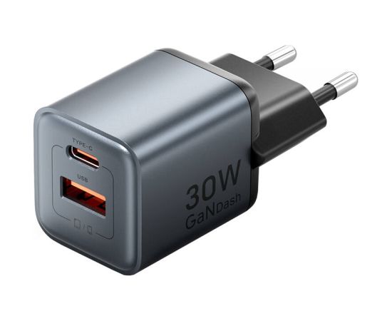 GaN Vention USB-C + USB-A 30W Charger (Gray)