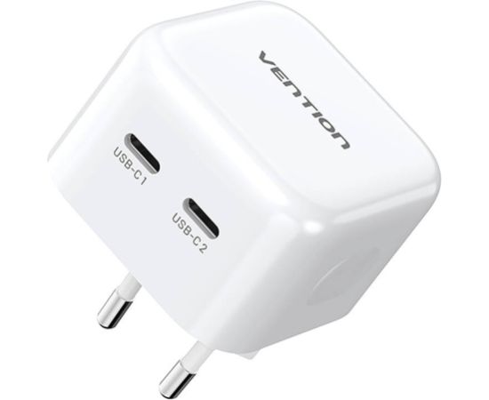 Vention FBPW0-EU USB(C+C) GaN (35W/35W) mains charger (white)