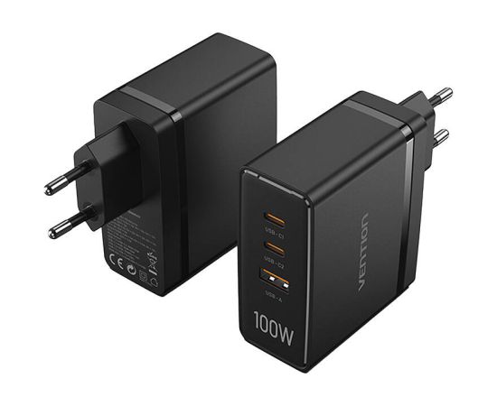 Vention FEGB0-EU 2xUSB-C 1xUSB-A 100W/100W/30W GaN network charger (black)