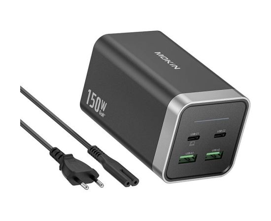 Charger MOKiN PD150W 2xUSB-C 2xUSB-A (black)