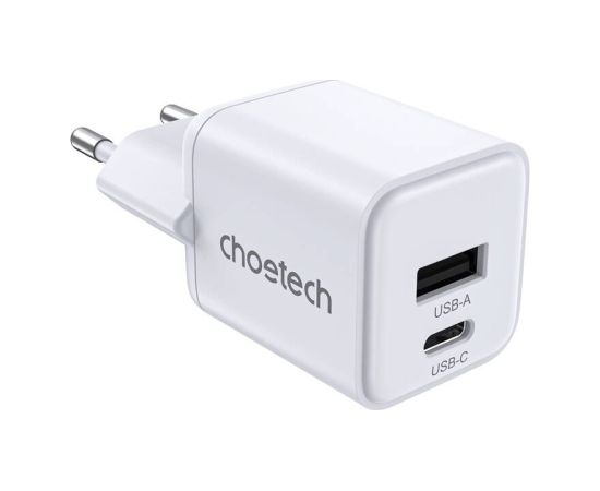 Wall Charger Choetech PD30W Dual ports 1C1A (White)