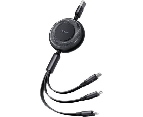 3-in-1 USB-C to USB-C / Lightning / Micro USB cable, Mcdodo CA-3730, 1.2m (black)