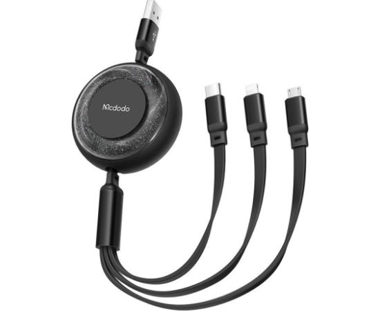 3-in-1 USB-C to USB-C / Lightning / Micro USB cable, Mcdodo CA-3730, 1.2m (black)