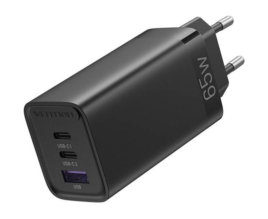 Vention FEDB0-EU 2xUSB-C 1xUSB-A 65W/30W/30W GaN network charger (black)