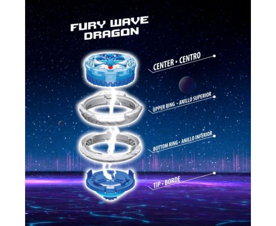 Infinity Nado - набор Master Belt с 3D-волчком, драконом Fury Wave, пусковым мечом и Master Belt 5+ CB48093