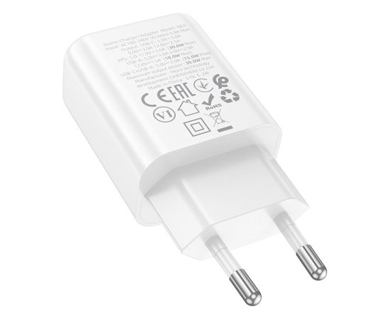 Сетевая зарядка Hoco N63 30W GaN USB-C/USB-A белая