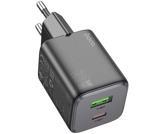 Сетевая зарядка Hoco N41 20W GaN USB-A/USB-C черная