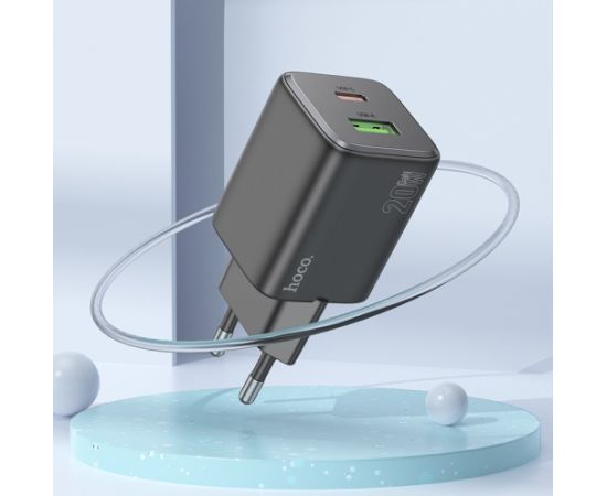 Сетевая зарядка Hoco N41 20W GaN USB-A/USB-C черная