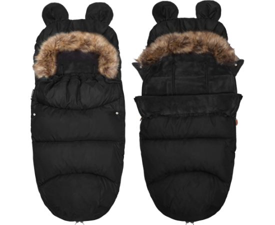 4-in-1 ratu guļammaiss, guļammaiss ar kažokādu ragavām Springos SB0046 96 cm melns