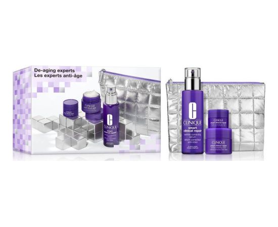 Clinique CLINIQUE_SET De-Aging Experts Smart Clinical Repair Wrinkle Correcting Serum serum korygujące zmarszczki 50ml + Smart Clinical Wrinkle Correcting Cream kram przeciwzmarszczkowy 15ml + Smart Clinical Repair Wrinkle Correcting Eye Cream krem pocz